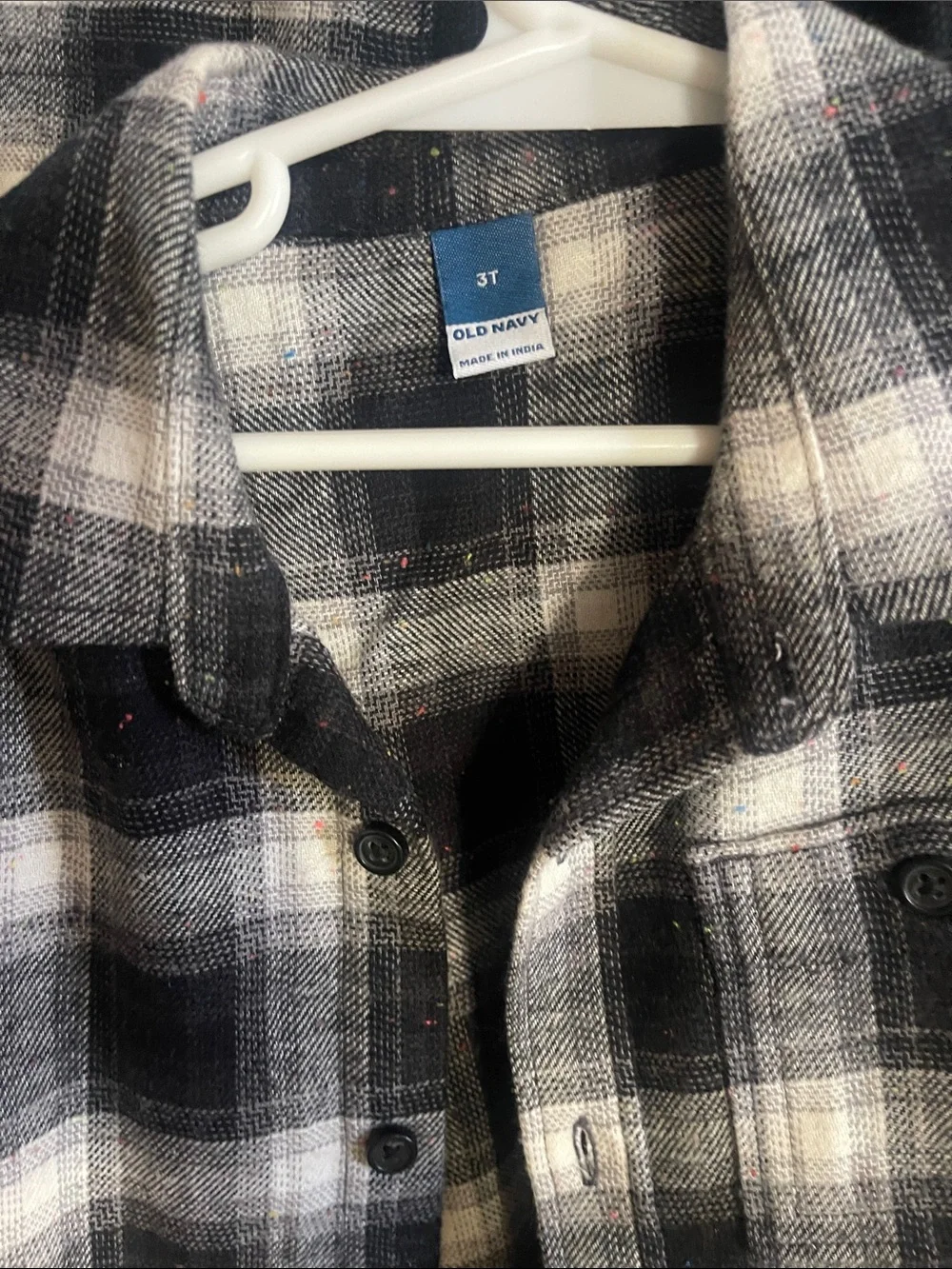 Old Navy Black and White Plaid Button-Up Shirts (Pair) for Brother and Sister❤️